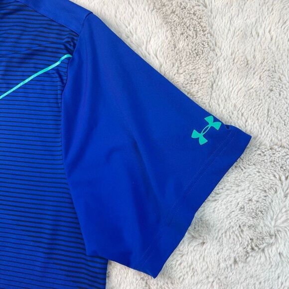 Under Armour HeatGear Loose Polo Shirt Men's Size XL Blue Golf Activewear - Picture 4 of 7